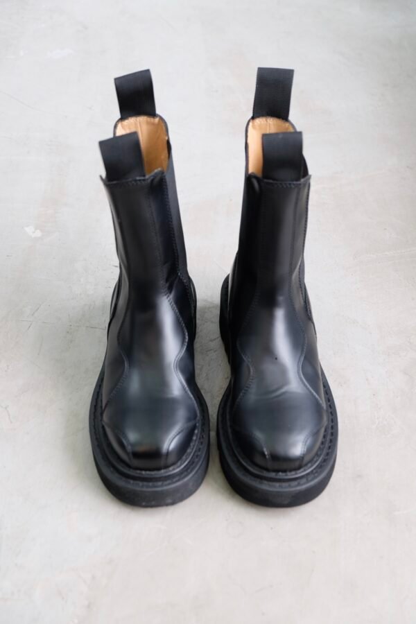 Toga Pulla Leather Mid-Calf Chelsea Boots Black