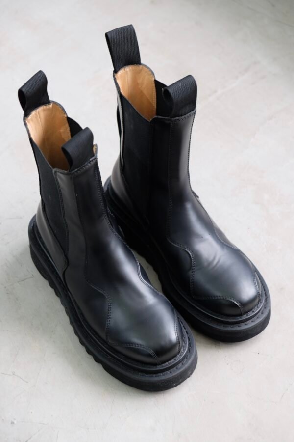 Toga Pulla Leather Mid-Calf Chelsea Boots Black - Hình ảnh 4