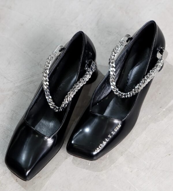 1017 ALYX 9SM Black Patent Medium Heels Black - Hình ảnh 3