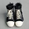 Rick Owens Pony Hair High Top Sneakers