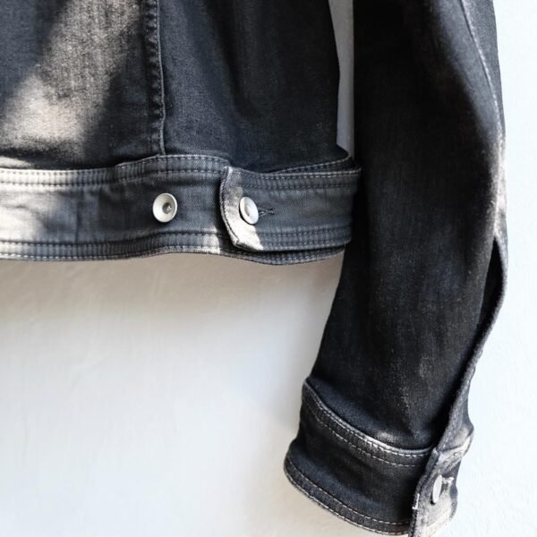 Rick Owens Worker Denim:Satin Jacket Black Waxed - Hình ảnh 5