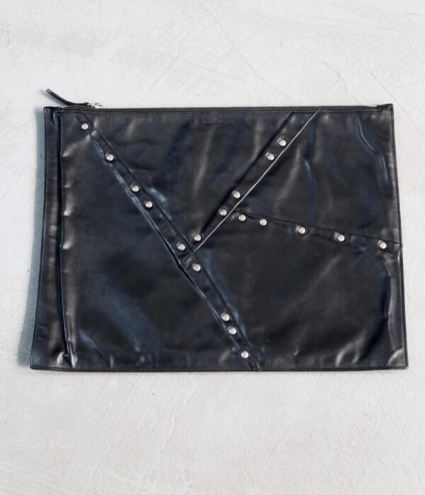 Maison Margiela Leather Metal Studs Clutch / Black