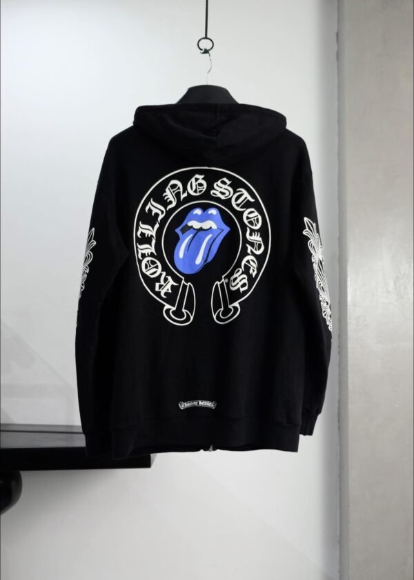 Chrome Hearts x Rolling Stones Blue Zip On Hoodie - Hình ảnh 5