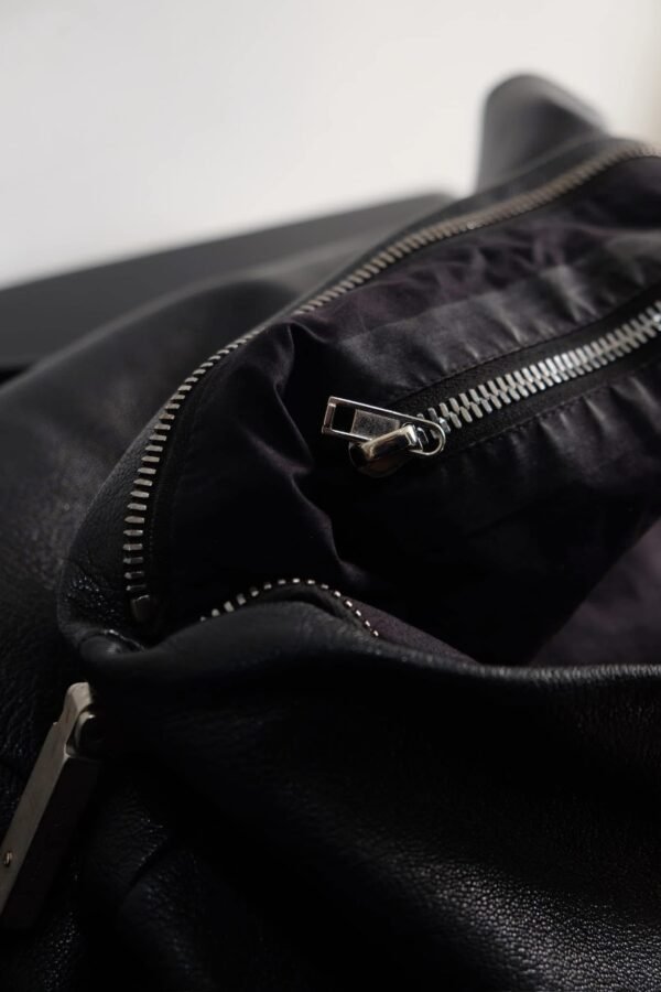 RICK OWENS Leather Bolsa Bandolera Bag / Black - Hình ảnh 2