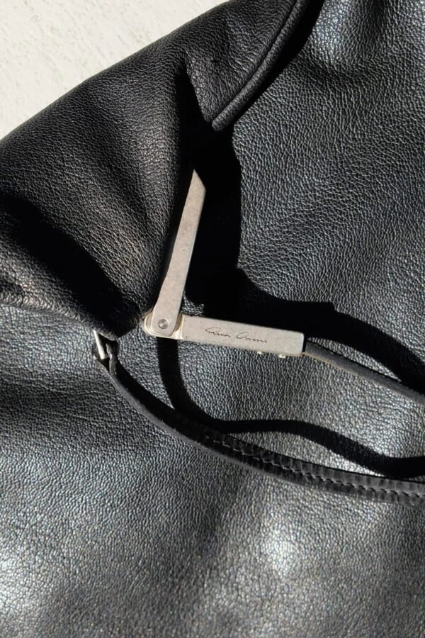 RICK OWENS Leather Bolsa Bandolera Bag / Black - Hình ảnh 4