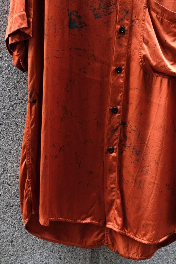SONG FOR THE MUTE Orange Spread Collar Shirt - Hình ảnh 4