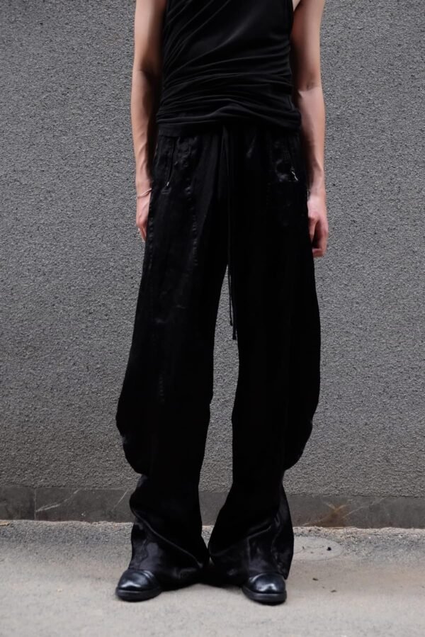 Julius Tapered Drawstring Waist Trousers Black - Hình ảnh 3