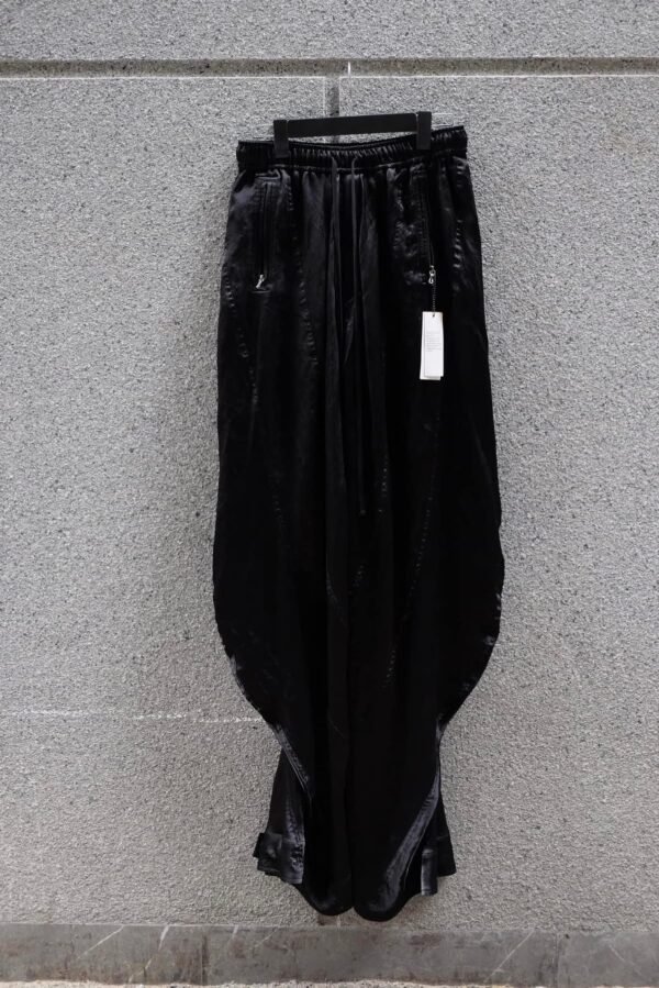 Julius Tapered Drawstring Waist Trousers Black