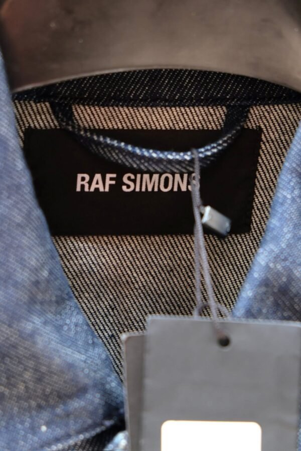 Raf Simons Navy Blue Logo Denim Oversized Jacket - Hình ảnh 3