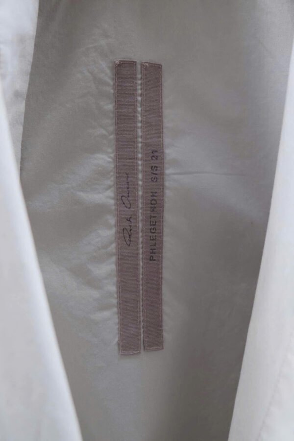Rick Owens FW21 PHLEGETHON Golf Short Sleeve Shirt Off White - Hình ảnh 2