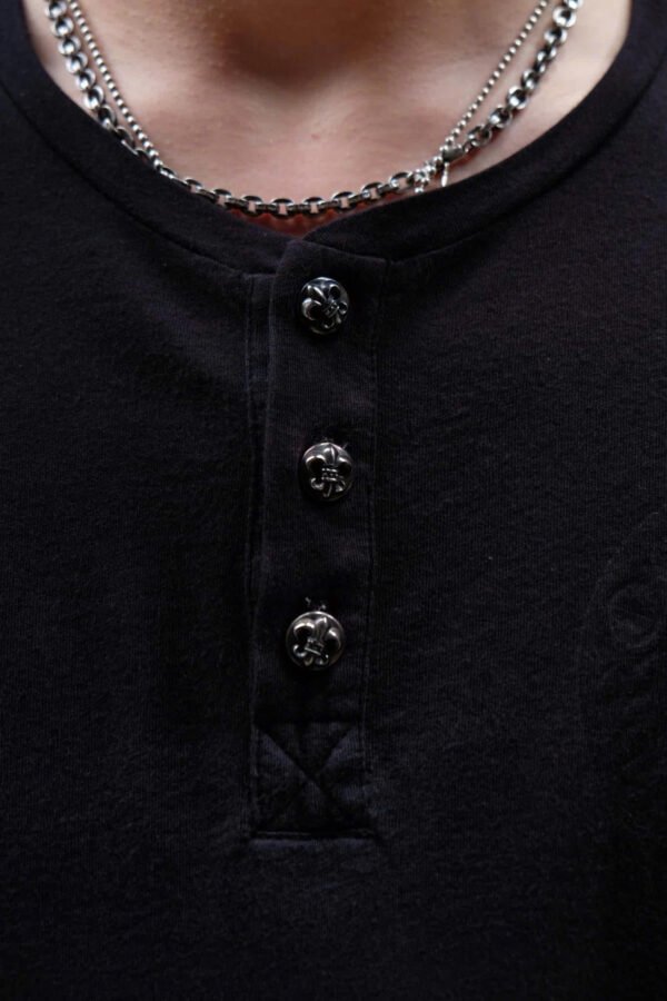 Chrome Hearts Dagger Crew Neck Button Long Sleeve Henley - Hình ảnh 2