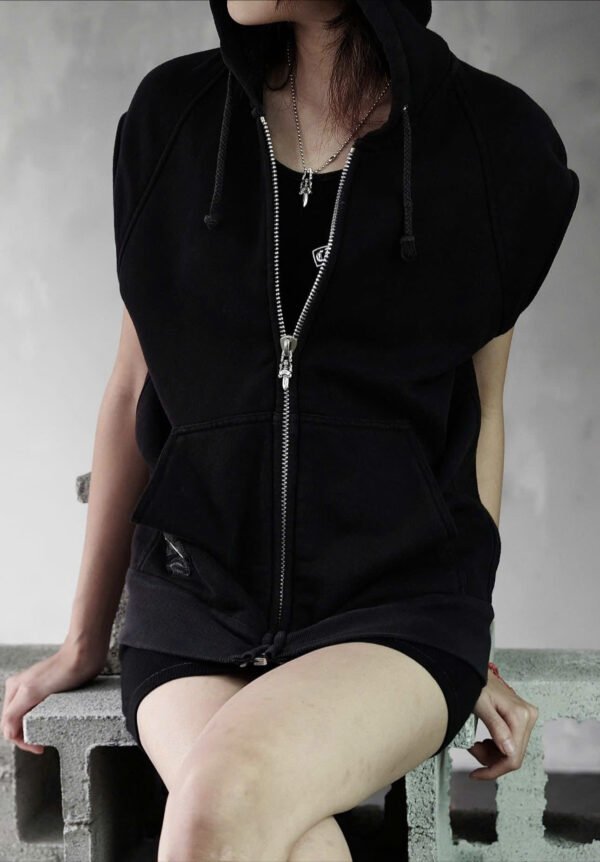 Chrome Hearts Vintage Dagger Zip Up Vest Hoodie JVP - Hình ảnh 3