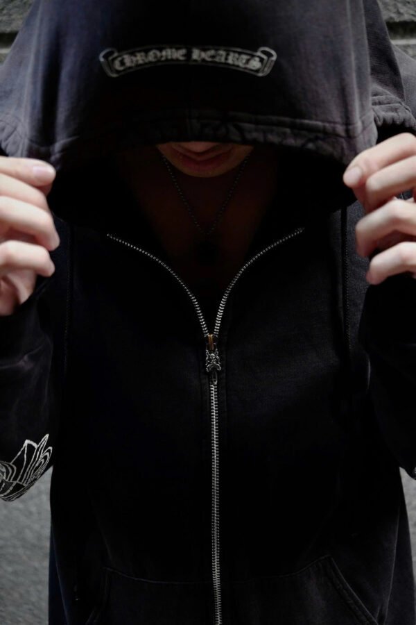Chrome Hearts Vintage 90s Horseshoe Dagger Zip Hoodie - Hình ảnh 3