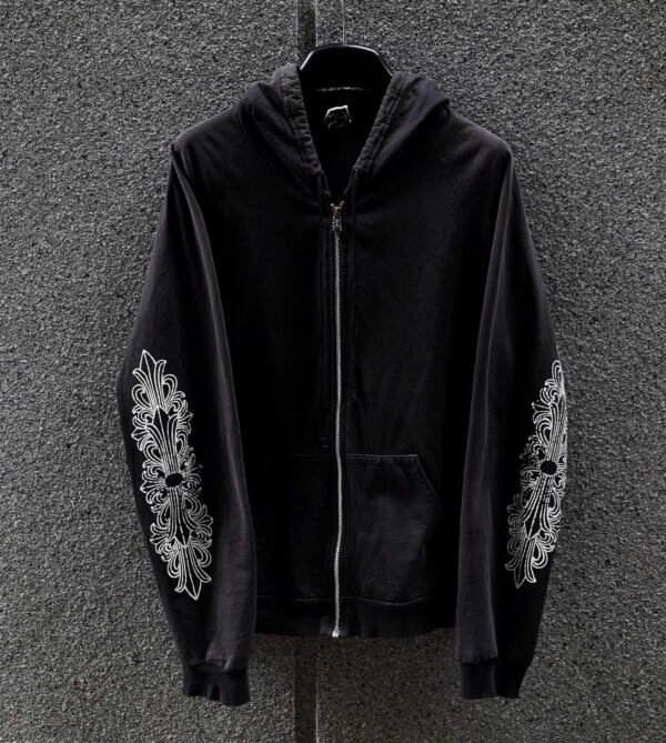 Chrome Hearts Vintage 90s Horseshoe Dagger Zip Hoodie