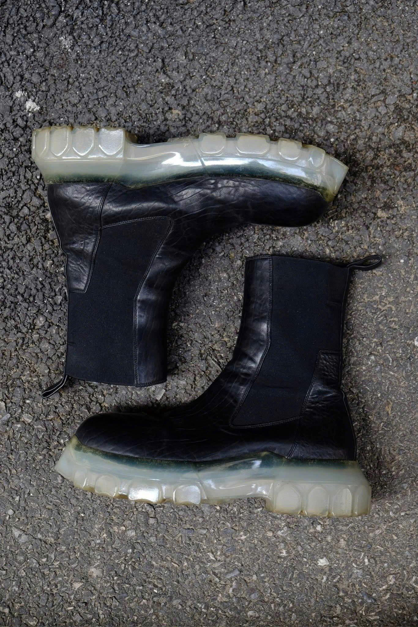 Rick Owens Beatle Bozo Tractor Clear Boots