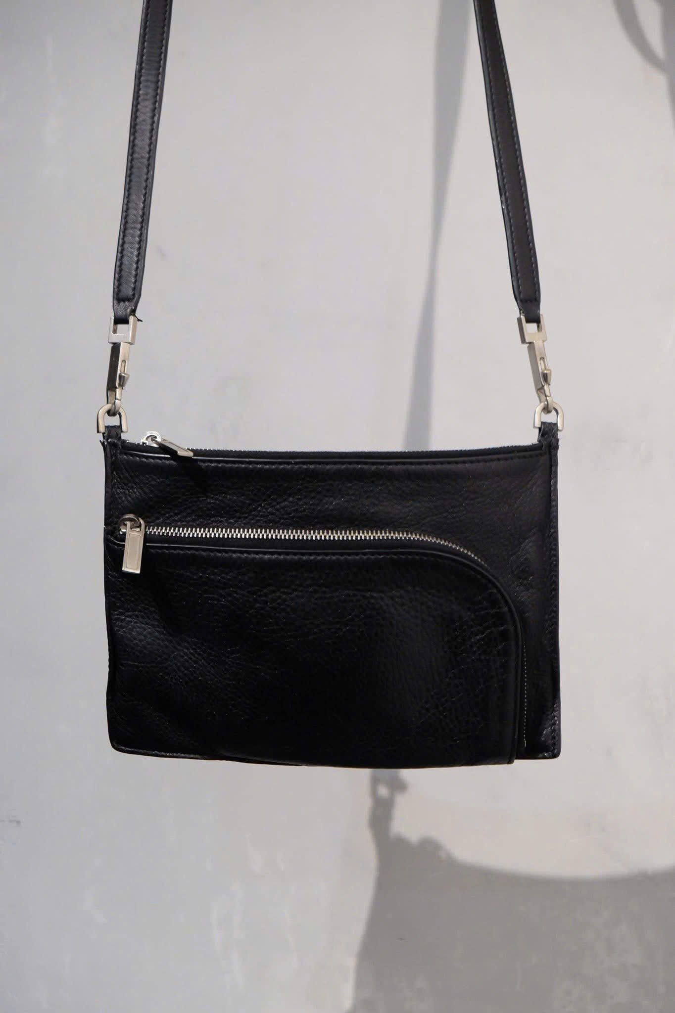 Rick Owens Debossed Leather Clutch Bag Black