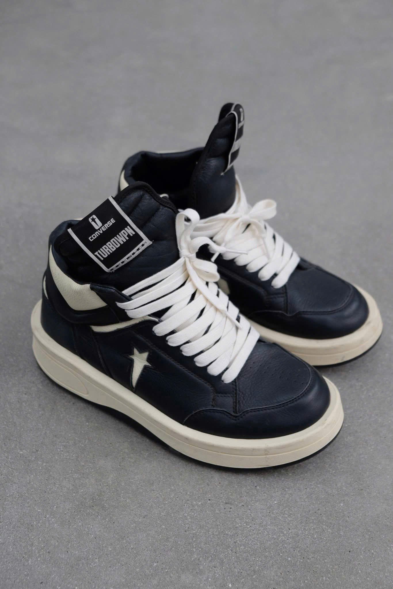 Rick Owens Drkshdw x Converse Turbowpn High Top Sneakers Black / Milk