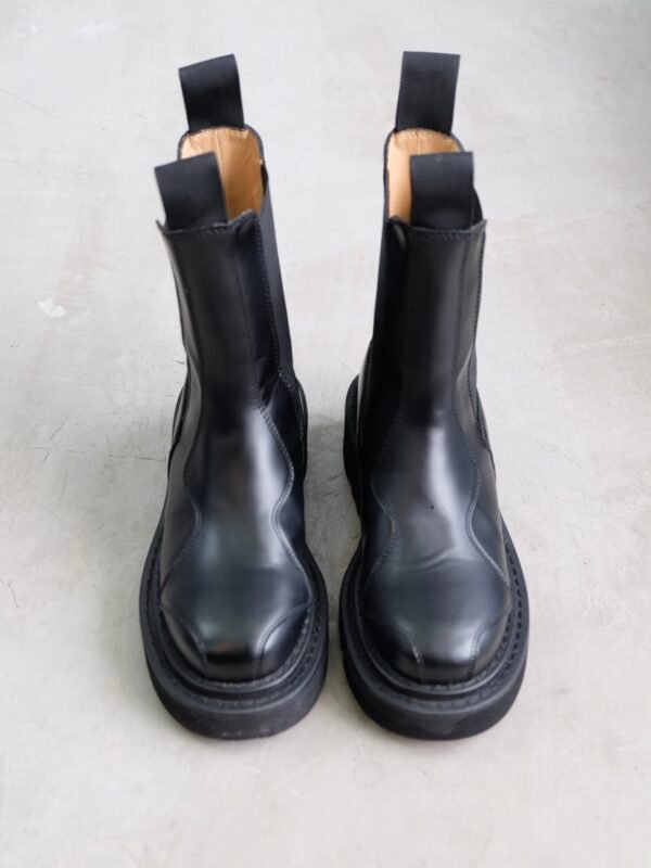 Toga Pulla Leather Mid-Calf Chelsea Boots Black