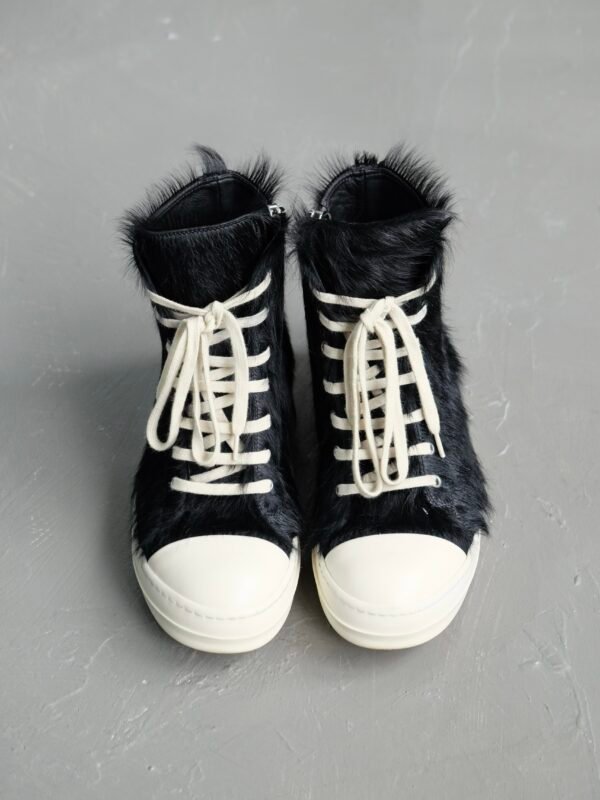 Rick Owens Pony Hair High Top Sneakers