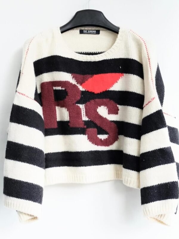 RAF SIMONS Cropped Wool Jacquard RS Sweater