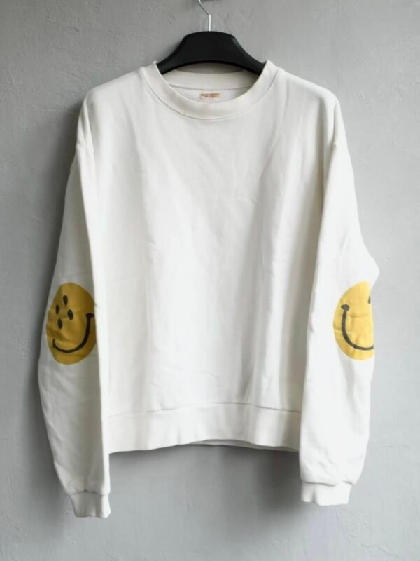 Kapital Eco Smiley Patch Crewneck “white”