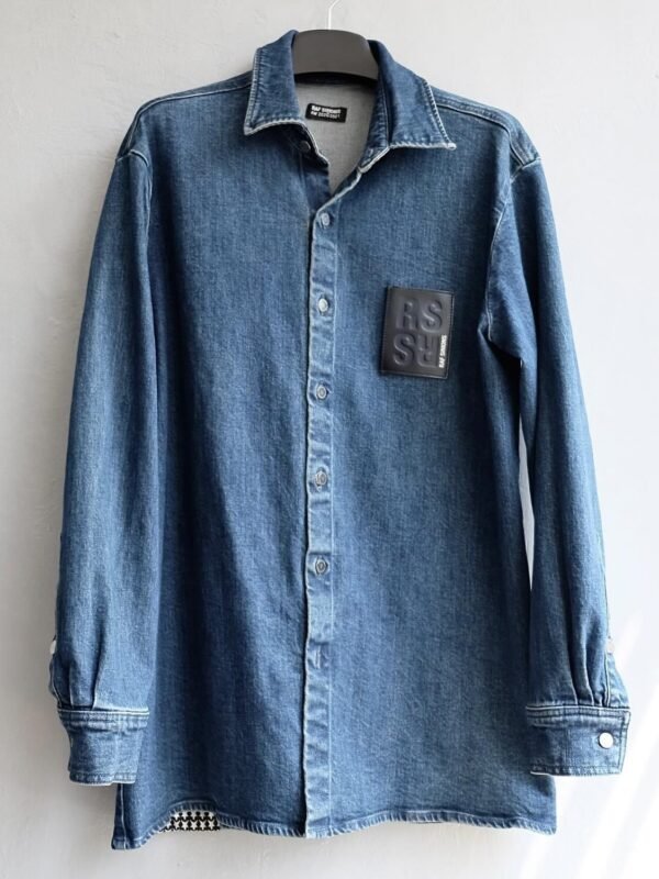 RAF SIMONS DENIM PATCH LOGO OVERSHIRT Blue Jeans