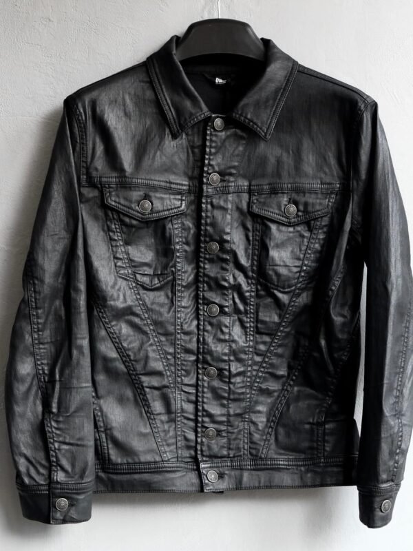 DIESEL Waxed Denim Jacket Black