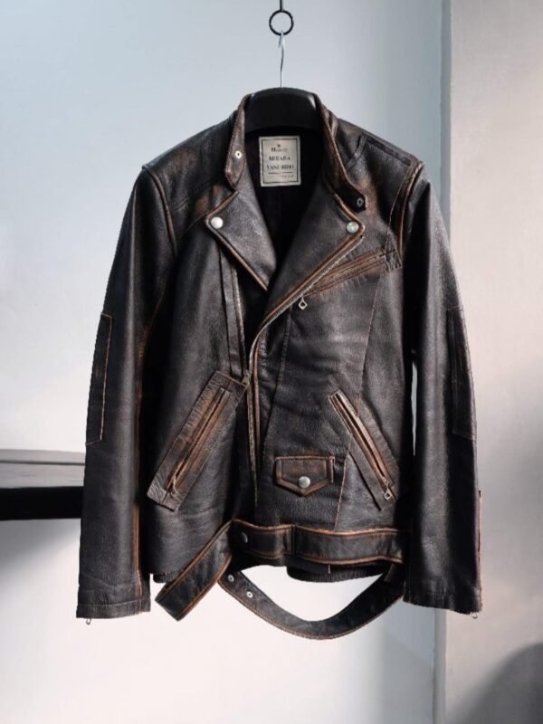 Maison MIHRA YASUHIRO IRO Dylan Leather Biker Jacket / Brown