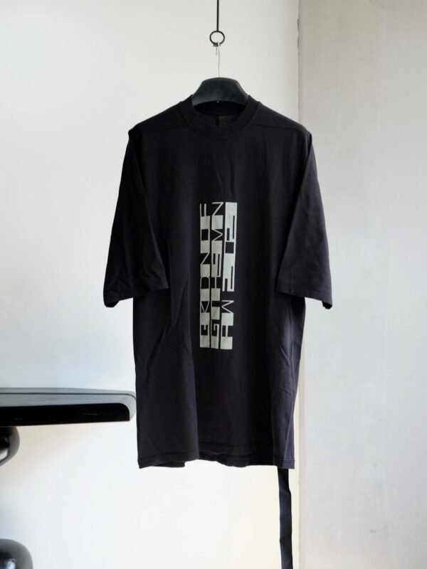 RICK OWENS Ogo-Print Oversized T-Shirt / Black