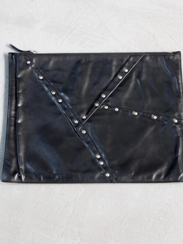 Maison Margiela Leather Metal Studs Clutch / Black