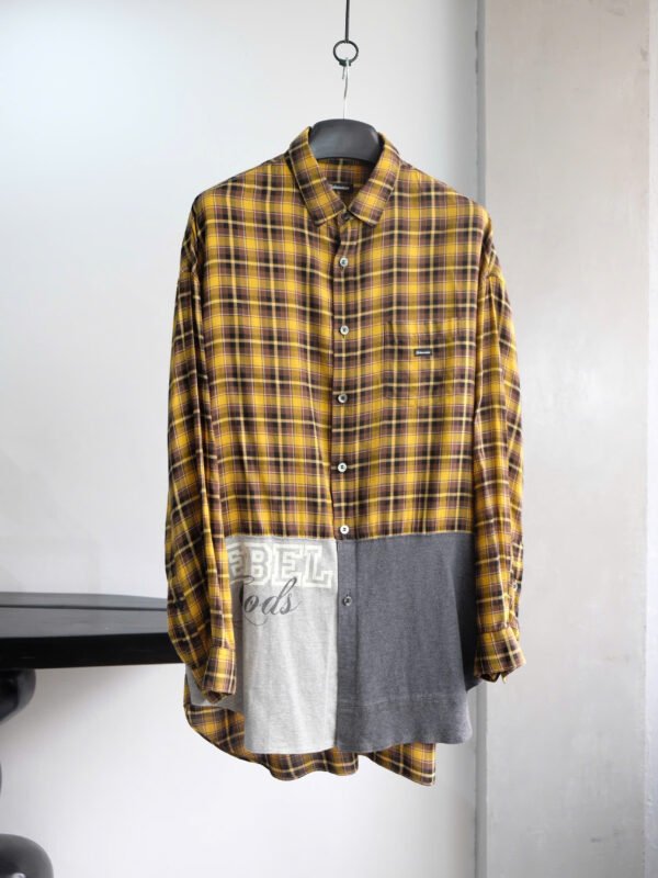 Undercoveris m Patchwork plaid Longsleeve Shirt | Yellow |