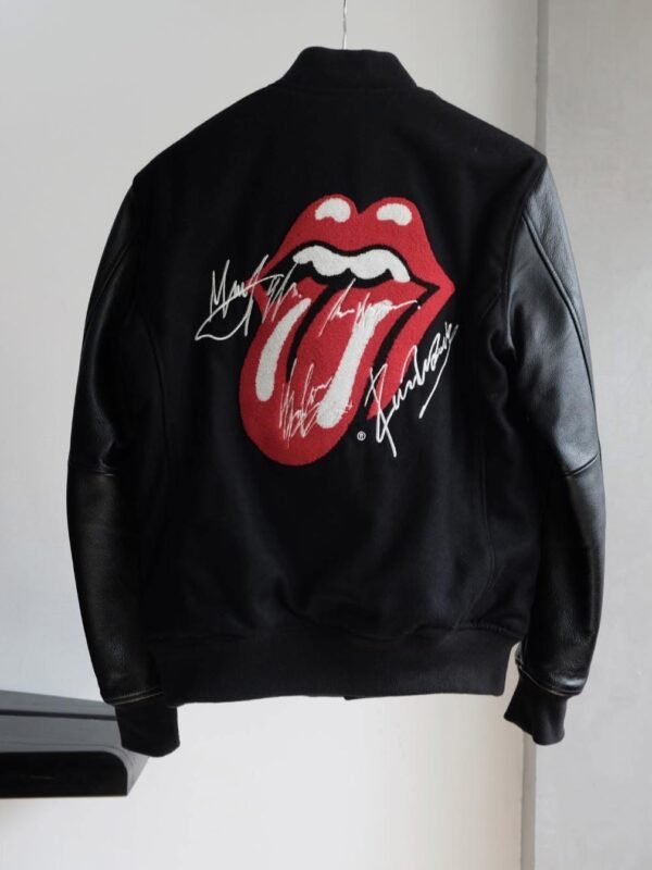 Rolling Stones x JACK ROSE Leather Stadium Jumper From Japan / Black