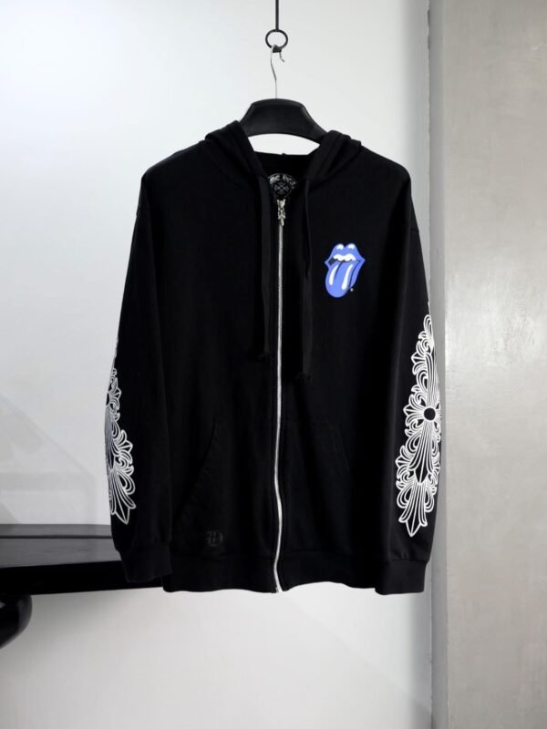 Chrome Hearts x Rolling Stones Blue Zip On Hoodie