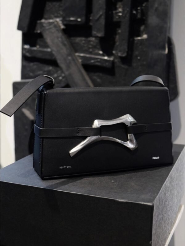Heliot Emil x Staccato Cow Leather Shoulder Bag Night Black