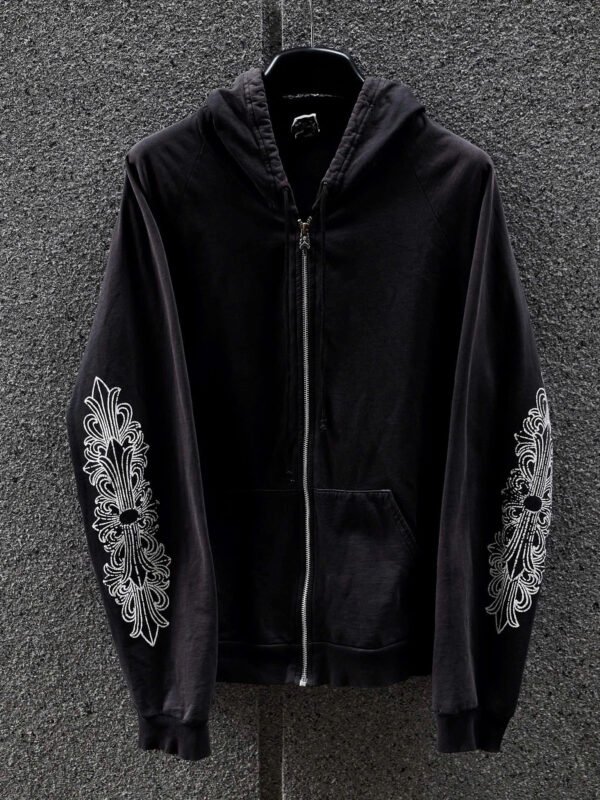 Chrome Hearts Vintage 90s Horseshoe Dagger Zip Hoodie